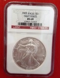 2005 MS69 GRADED AMERICAN SILVER EAGLE COIN