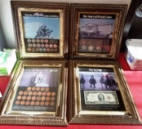 LOT OF 4 FRAMED COIN & $2.00 BILL PRESENTATION SETS