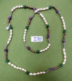 PEARL & GEMSTONE NECKLACE