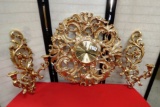 3 PIECE GOLD COLOR CLOCK SET