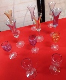 LOT OF MIXED COLORFUL GLASSES