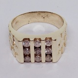 14KT YELLOW GOLD MENS DIAMOND RING