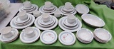 STONEWARE SET OF DECORATIVE BLUE & WHITE DISHES MADE IN JAPAN