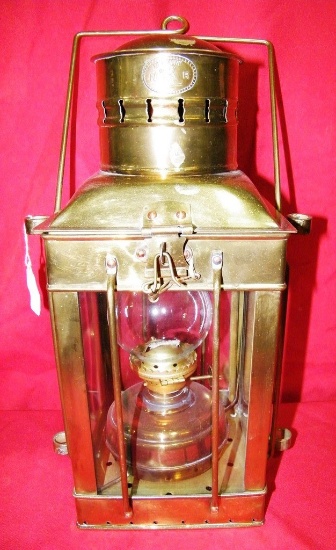 BRASS HURRICANE LANTERN HALLMARKED NEPTUNE