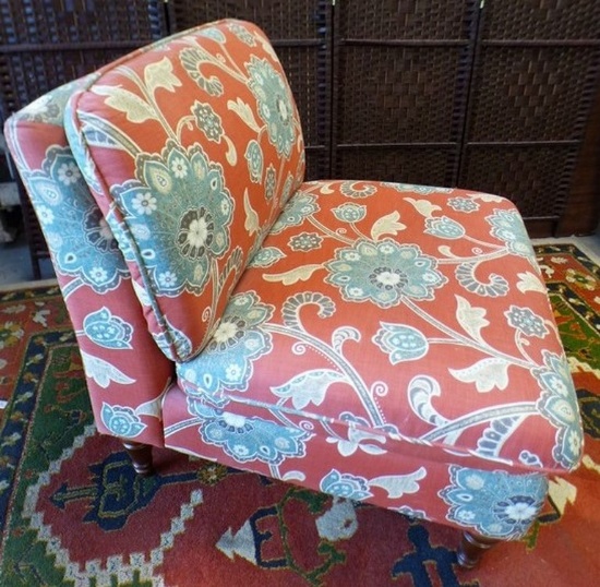 BLUE FLORAL OCCASIONAL CHAIR - VERY NICE