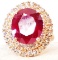 14KT ROSE GOLD RUBY AND DIAMOND RING