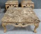 SET OF THREE MATCHING MARBLE TOP COFFEE & (2) END TABLE SET