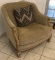 OVER SIZED NICE WOOD FRAMED DESIGNER OCCASIONAL CHAIR