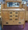 ANTIQUE OAK SIDEBOARD WITH MIRRORED BACK