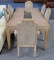 WHITE WASH FORMAL TABLE & 6 CHAIRS WITH MIRRORED CENTER