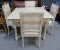 ELEGANT MARBLE TOP DINING ROOM TABLE W 4 CHAIRS