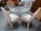 GLASS TOP TABLE & (4) RATTAN CHAIRS - WHITE WASH