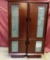 PAIR OF TALL MEDIA STORAGE CABINETS WITH FROSTED GLASS