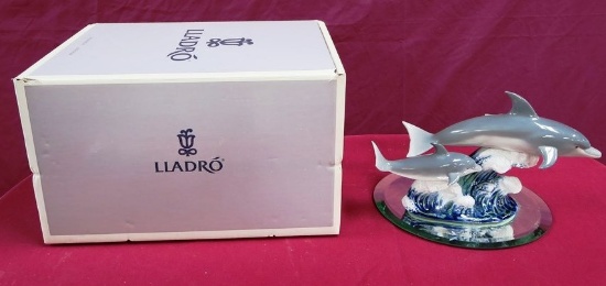 LLADRO DOLPHINS WITH ORIGINAL BOX