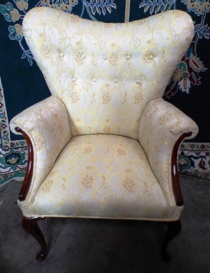 TUFTED WING BACK CHAIR