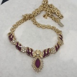 18KT GOLD RUBY AND DIAMOND NECKLACE