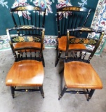 SET OF FOUR MATCHING TWO TONE CHAIRS