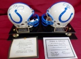 PAIR OF SIGNED HELMETS FROM COLTS WITH CERTIFICATES