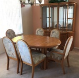 FORMAL DINING SUITE - OAK TABLE W/6 CHAIRS & CHINA CABINET