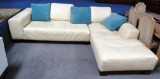 WHITE LEATHER SECTIONAL