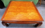 LARGE SQUARE ROSEWOOD COFFEE TABLE