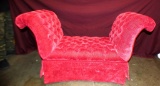 NICE CUSTOM MADE RED TUFTED BENCH