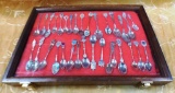LOT OF STERLING SILVER SPOON COLLECTION - DISPLAY CASE NOT INCLUDED