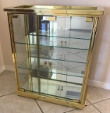 BRASS & GLASS DISPLAY CURIO