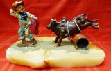 RON LEE COLLECTIBLE - RODEO CLOWN & BULL