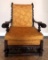 1960'S ORNATE WALNUT OCCASIONAL ARM CHAIR