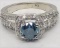 10KT WHITE GOLD BLUE DIAMOND RING