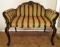 JUST ADORABLE ANTIQUE SETTEE BENCH - ORNATE WOOD FRAME