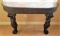 5' LONG SOLID OAK CARVED LEGGED CONSOLE TABLE - NICELY DETAILED