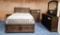 NEW (5) PIECE QUEEN BEDROOM SET - DARK WOOD (NO MATT)