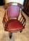 BEAUTIFUL SOLID WOOD OFFICE CHAIR ON WHEELS