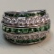 14KT WHITE GOLD TSAVORITE DIAMOND RING