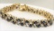 18KT YELLOW GOLD BLUE SAPPHIRE AND DIAMOND BRACELET