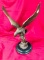 SIGNED EAGLE BRONZE WITH MARBLE BASE