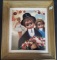 GOLD FRAMED SIGNED LISTED ARTIST ARTWORK - BOY WITH FLOWERS