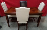 NEW WMC FLOOR SAMPLE TABLE & (4) MISMATCH CHAIRS