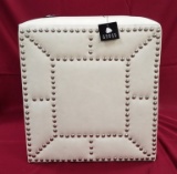 NEW SQUARE WHITE OTTOMAN/FOOTSTOOL (120.00) FROM WMC