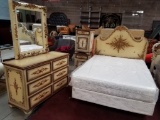 MEXICAN FURNITURE DESIGNER FULL SIZE BEDROOM SET (NO MATT & BOX