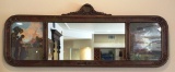 ANTIQUE MAXWELL PARISH STYLE FRAMED MIRROR WITH ARTWORK