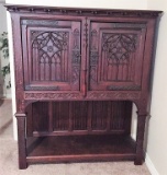 DOUBLE DOORED ANTIQUE LIQUOR CABINET/BAR - GREAT CRAFTSMANSHIP