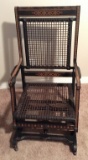 ANTIQUE ROCKING CHAIR WITH CANE BACK  - MUST SEE