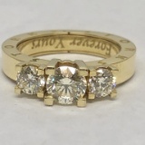 18KT YELLOW GOLD DIAMOND RING MADE IN GERMANY BY STORK