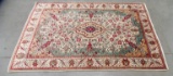 MADE IN IRAN  RED/WHITE ANTIQUE AREA RUG