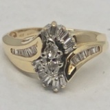 14KT YELLOW GOLD DIAMOND RING