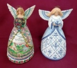 PAIR OF JIM SHORE - HEARTWOOD ANGELS