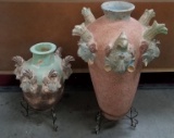 SET OF TWO MEXICAN PLANTERS ON STANDS